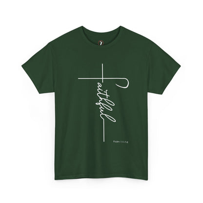 Faithful Fancy Script Unisex Heavy Cotton Tee