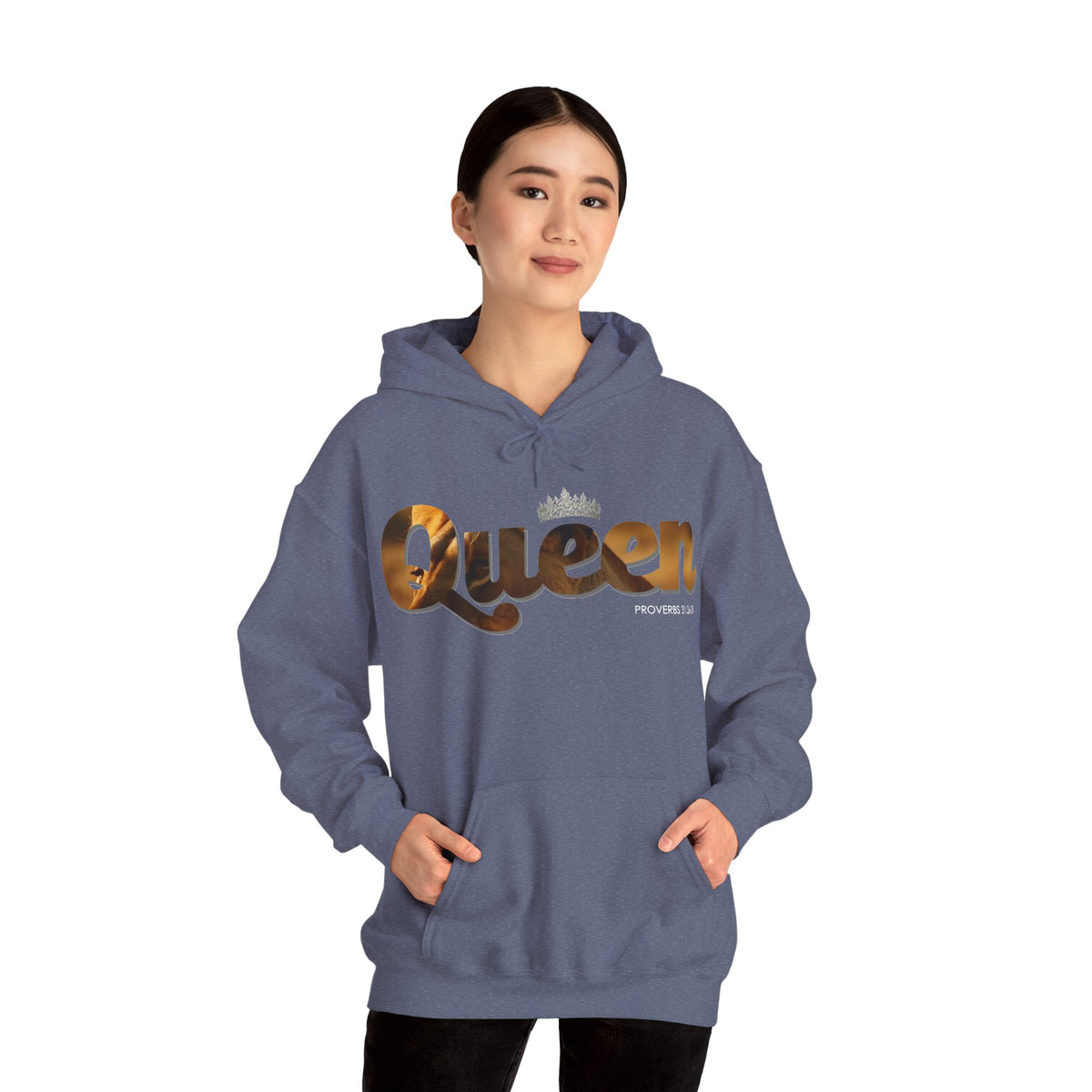 "I am Queen" Womens Affirmation Heavy Blend™ Hooded Sweatshirt