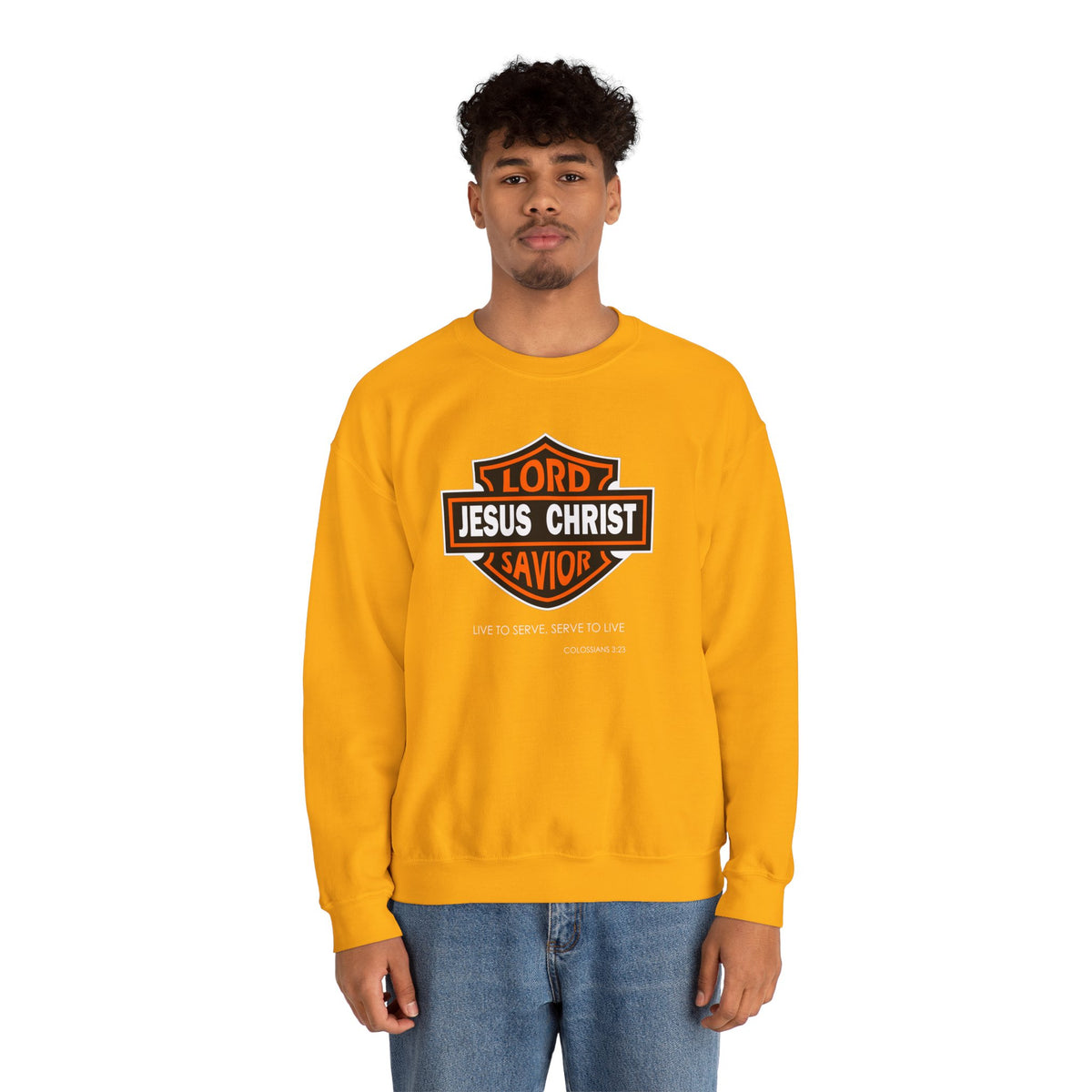 "Jesus Christ Lord and Savior" Motivational Crewneck Sweatshirt