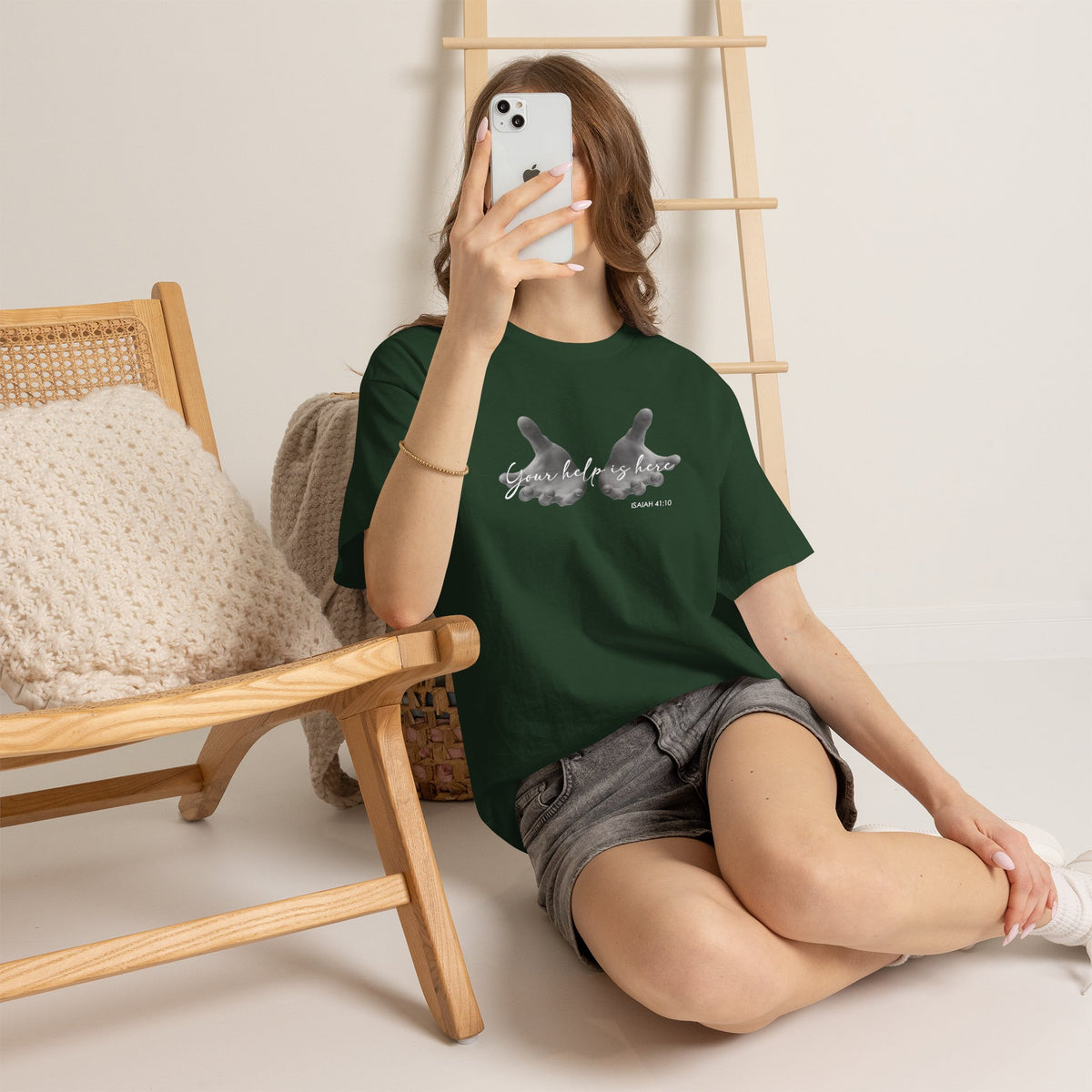 "Your Help Is Here" Women's Crewneck Graphic T-Shirt