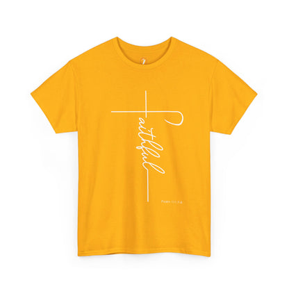 Faithful Fancy Script Unisex Heavy Cotton Tee