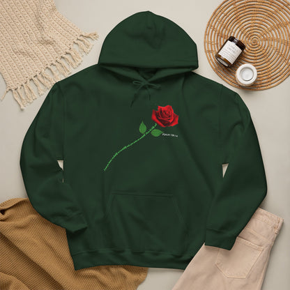 "Fearfully and Wonderfully Made" Rose Graphic Pullover Hoodie