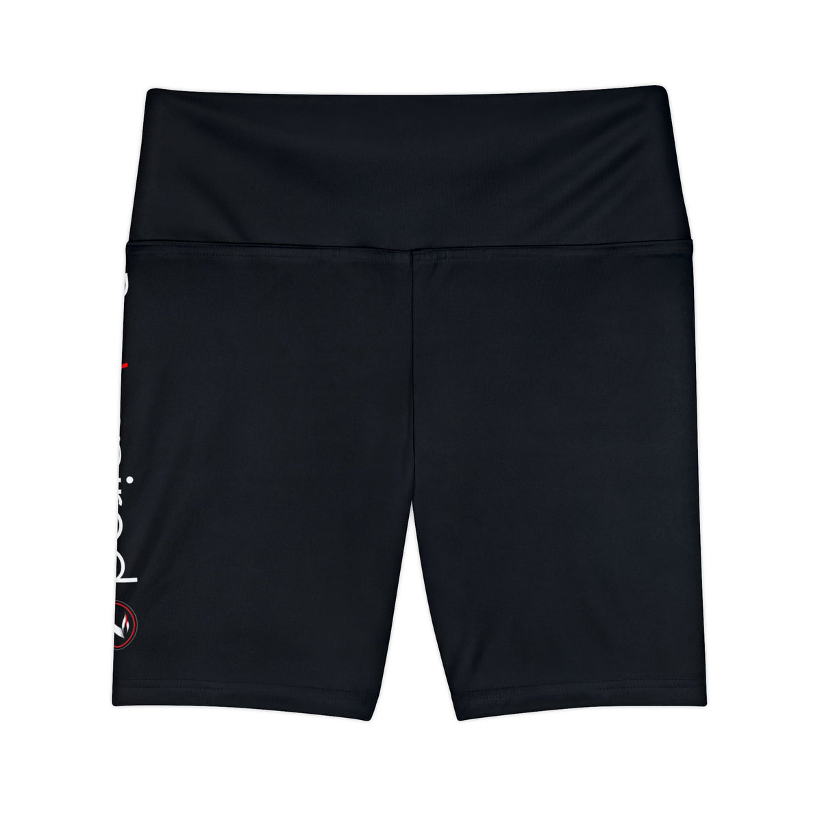 'Be Inspired' Side Script High-Waist Fitness Biker Shorts
