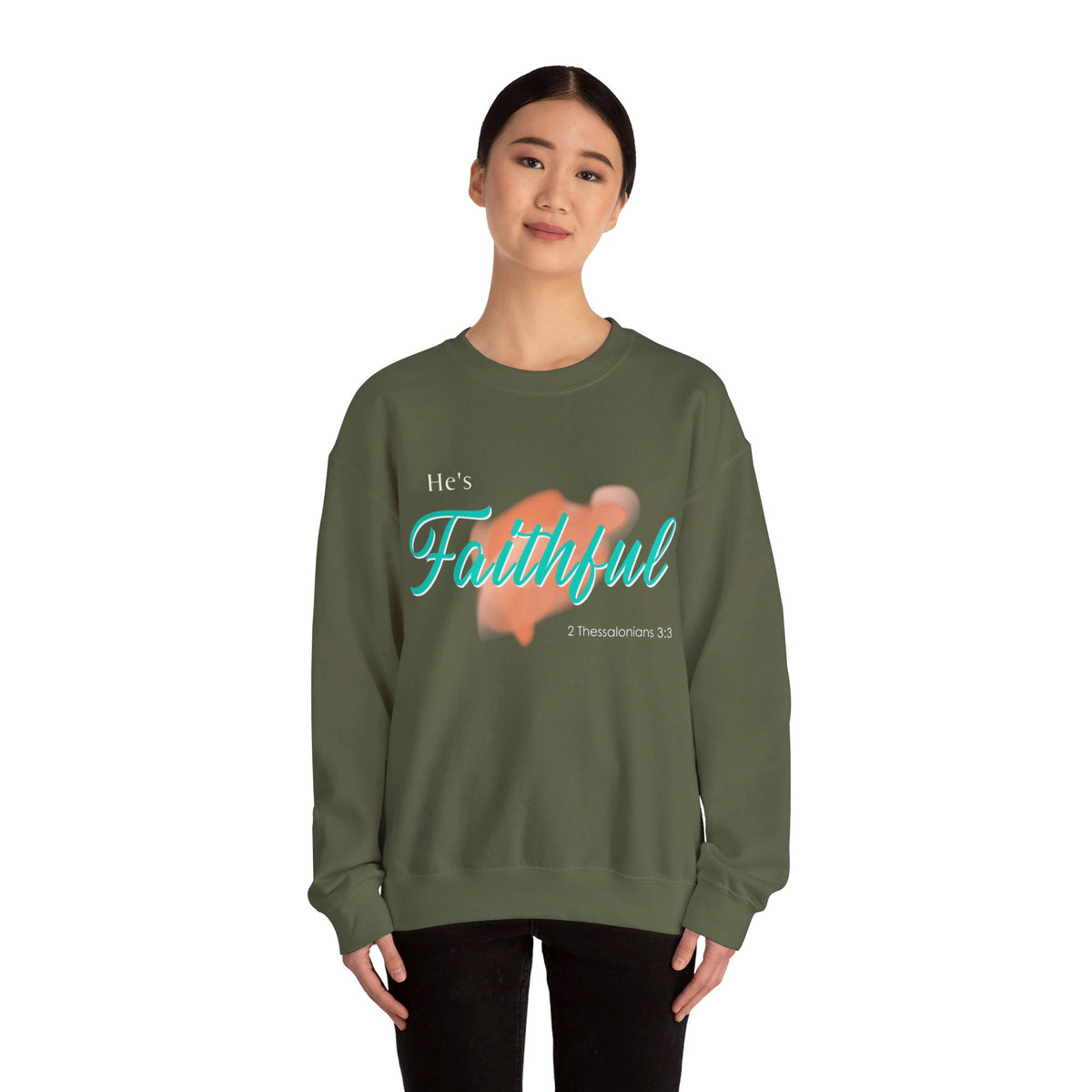 He's Faithful Unisex Heavy Blend™ Crewneck Sweatshirt
