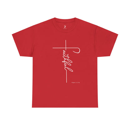 Faithful Fancy Script Unisex Heavy Cotton Tee