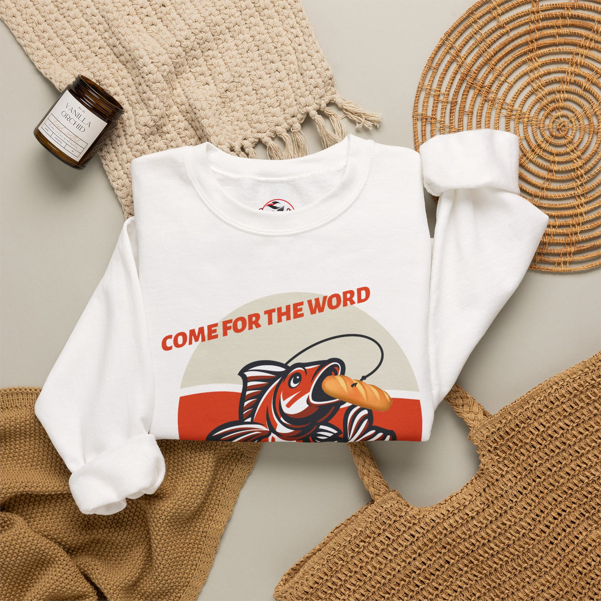 "Come for the Word, Stay for the Fish Sandwich" Crewneck Sweatshirt