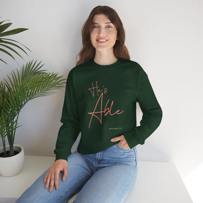 "He's Able" Women's Inspirational Crewneck Sweatshirt