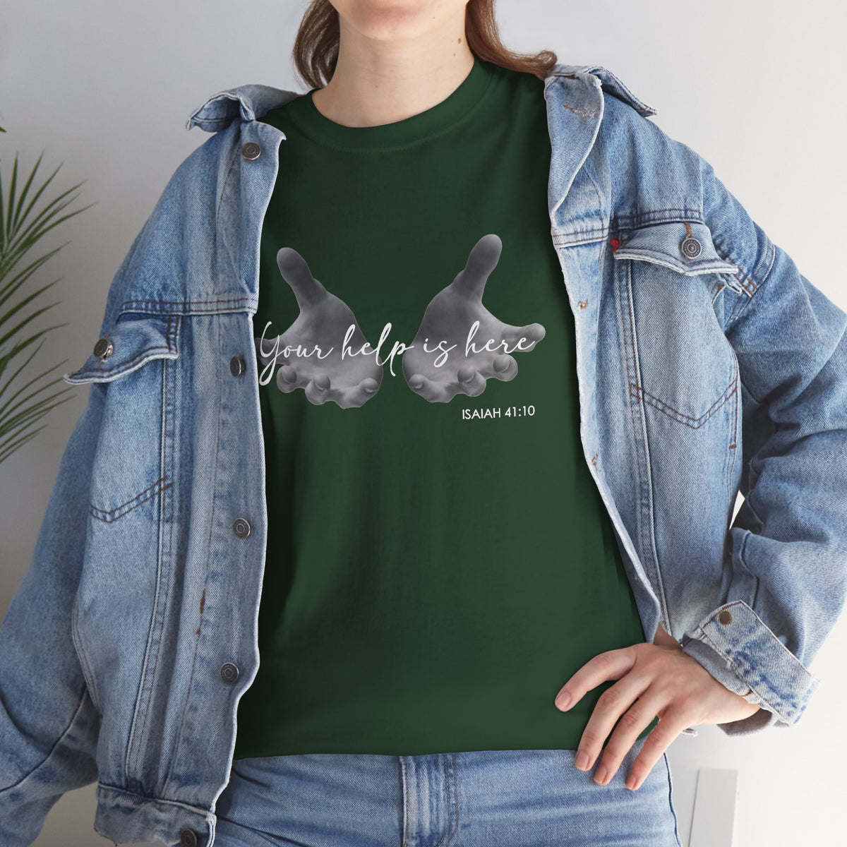"Your Help Is Here" Women's Crewneck Graphic T-Shirt