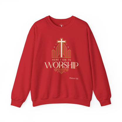 Here I Am To Worship Unisex Heavy Blend™ Crewneck Sweatshirt