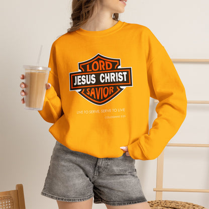 "Jesus Christ Lord and Savior" Motivational Crewneck Sweatshirt