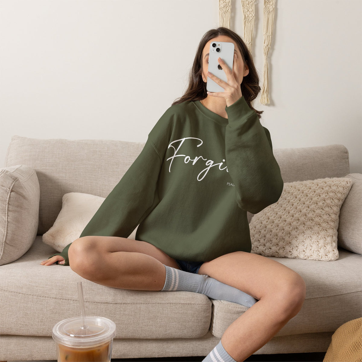 "Forgiven" Inspirational Pullover Crewneck Sweatshirt