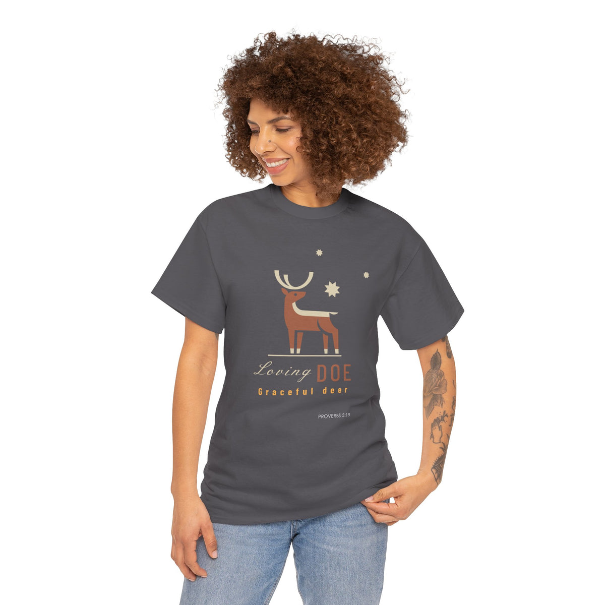 "Loving Doe Graceful Deer" Women's Inspirational Graphic T-Shirt