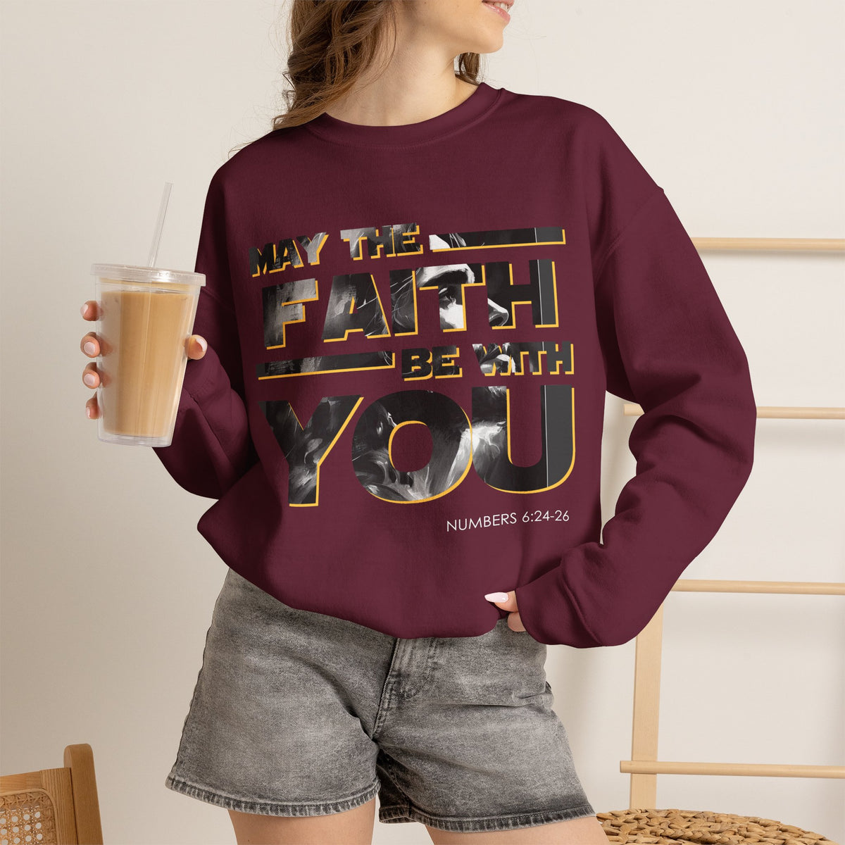 "May the Faith Be With You" Inspirational Crewneck Sweatshirt