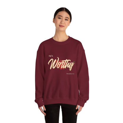 He's Worthy Unisex Heavy Blend™ Crewneck Sweatshirt