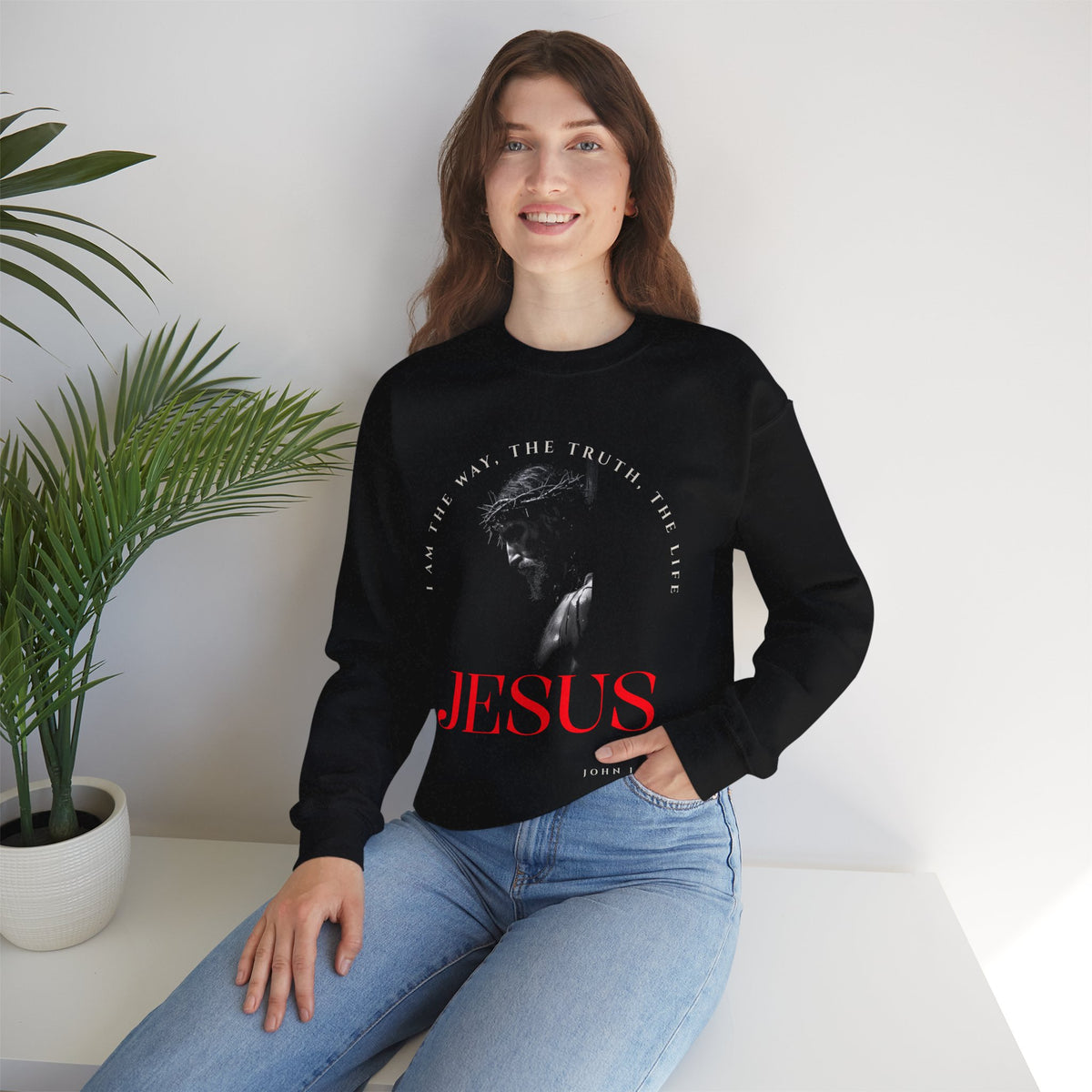"I Am The Way" Jesus Inspirational Crewneck Sweatshirt