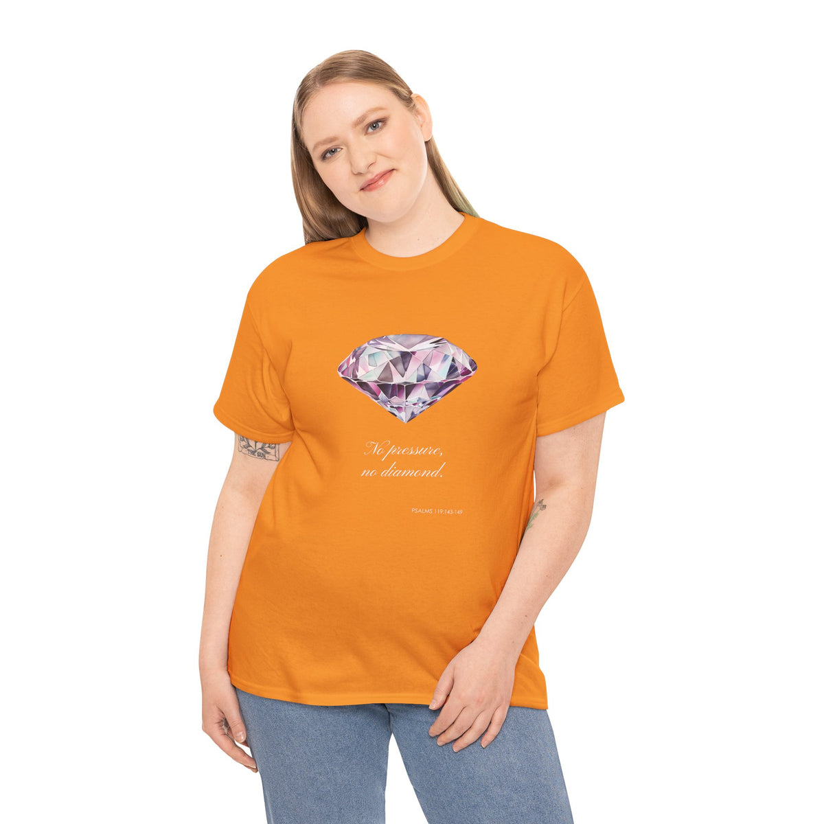 "No Pressure, No Diamond" Women's Inspirational Graphic T-Shirt