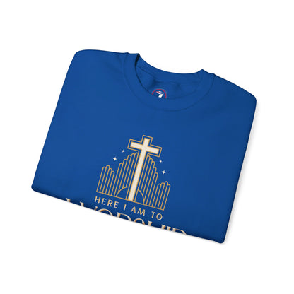 Here I Am To Worship Unisex Heavy Blend™ Crewneck Sweatshirt