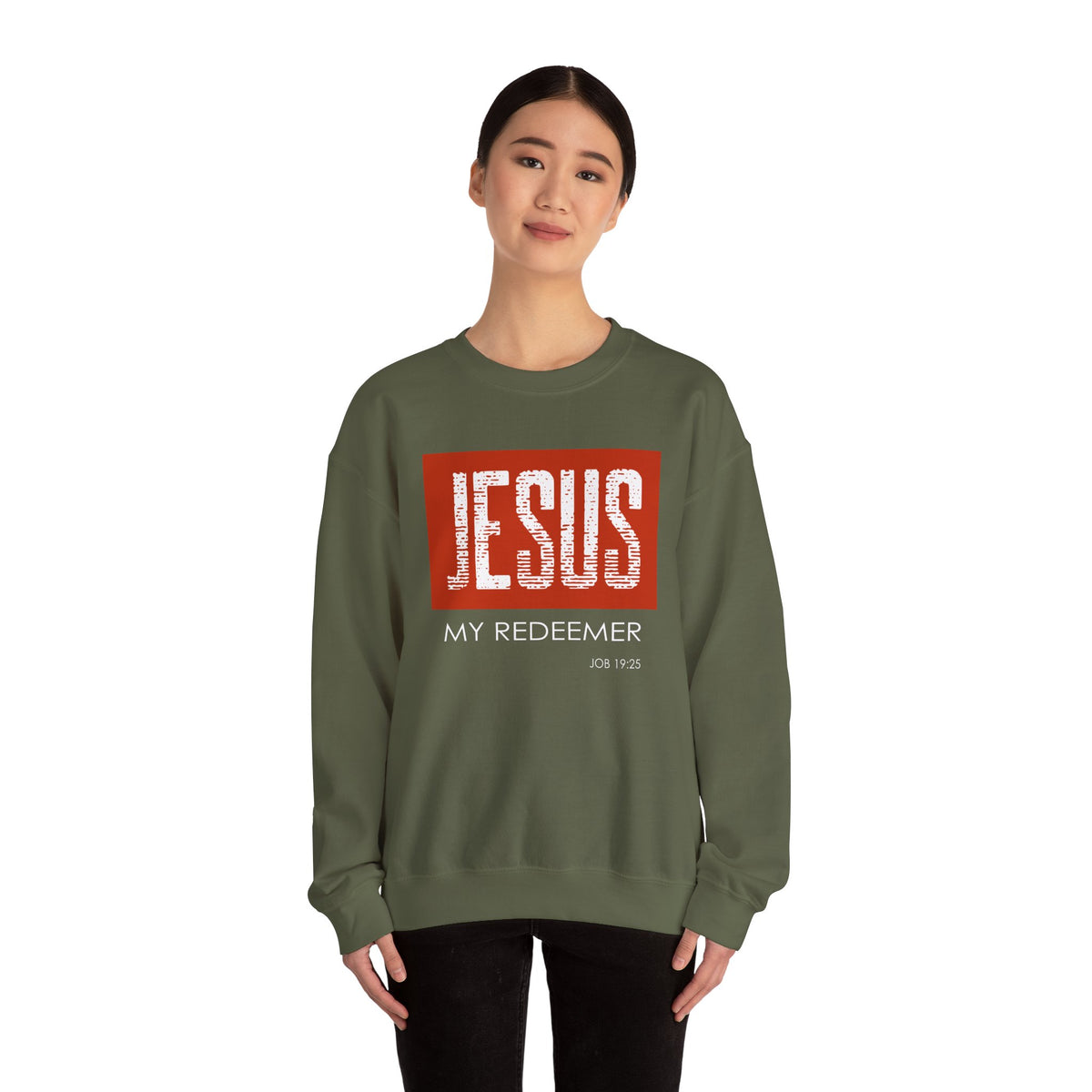 "Jesus My Redeemer" Inspirational Crewneck Sweatshirt