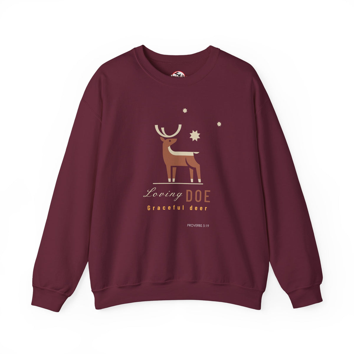 "Loving Doe Graceful Deer" Women's Inspirational Crewneck Sweatshirt