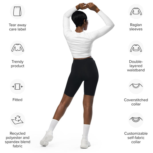 Recycled long-sleeve crop top
