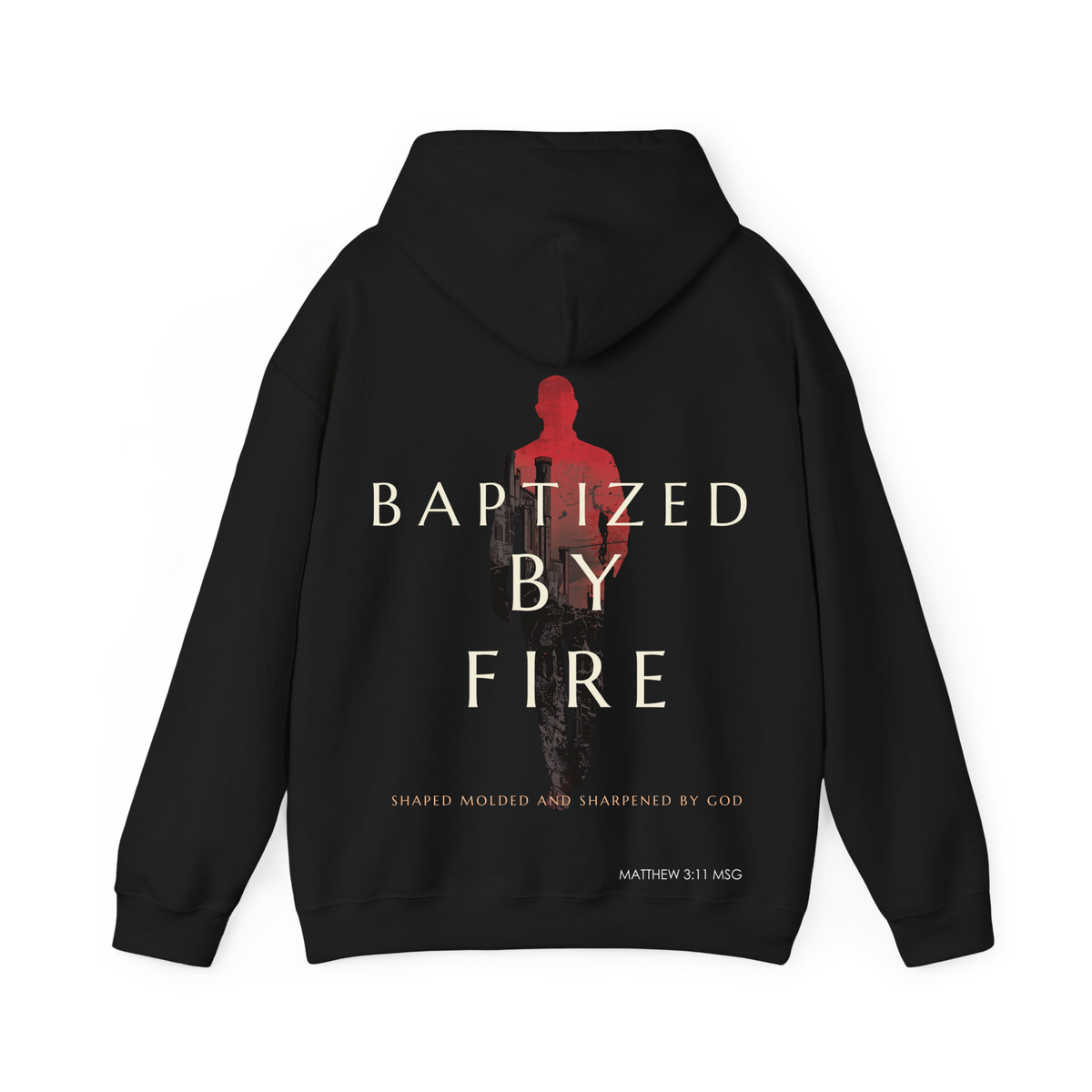 Baptized by Fire All-Over Print Men's Thicken Pullover Hoodie