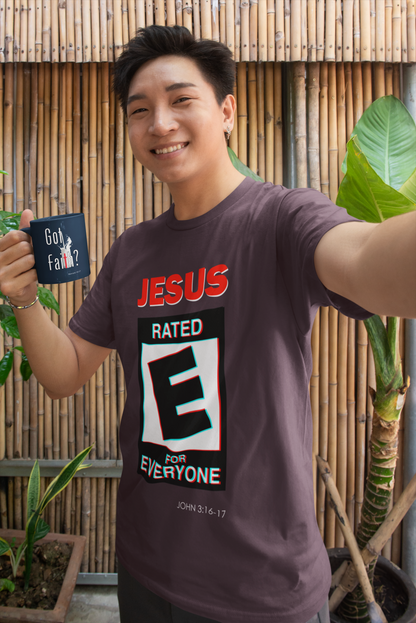 Jesus Rated E Unisex Heavy Cotton Tee Christian T-Shirt