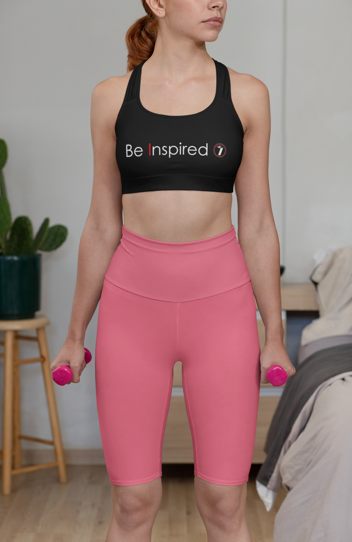"Be Inspired" Seamless Sports Bra (AOP)