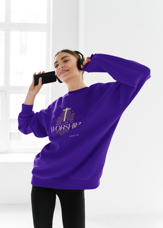 Here I Am To Worship Unisex Heavy Blend™ Crewneck Sweatshirt